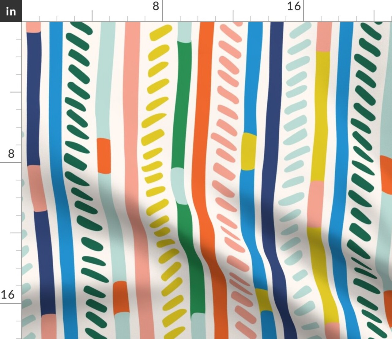 Rainbow Bright Bold Colorful Mixed Print Custom Printed Fabric by Spoonflower Various Fabrics by the Yard or Fat Quarter